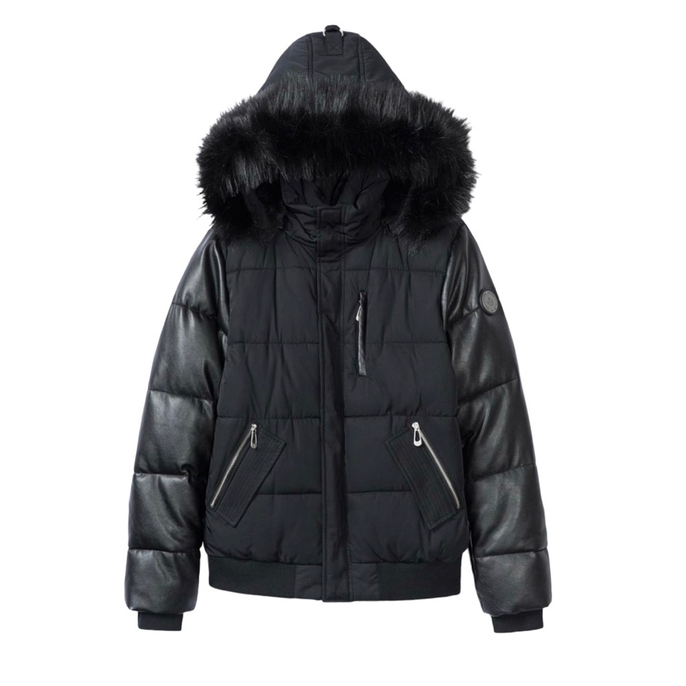 Noize Faux Leather & Faux Fur trim - Size L